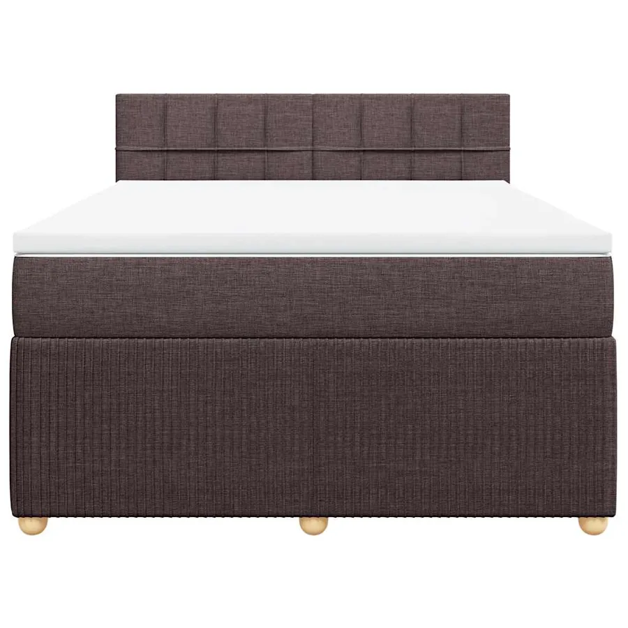 Sommier à lattes de lit avec matelas Marron foncé 140x190 cm - 6