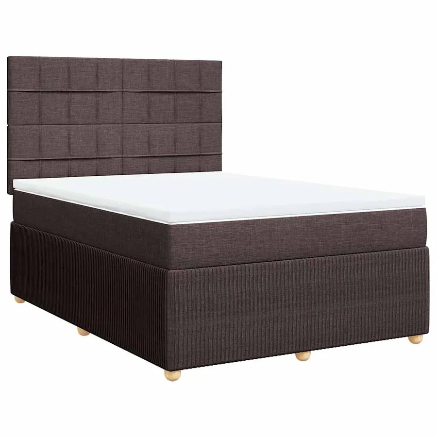 Sommier à lattes de lit avec matelas Marron foncé 140x190 cm - 2
