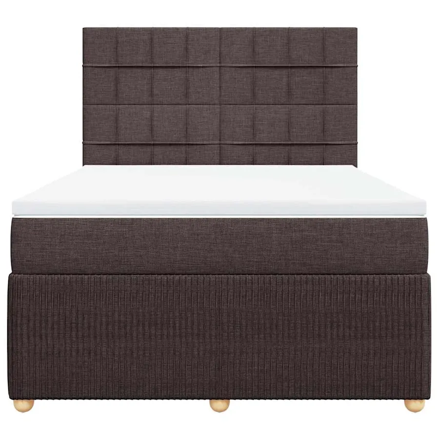 Sommier à lattes de lit avec matelas Marron foncé 140x190 cm - 4