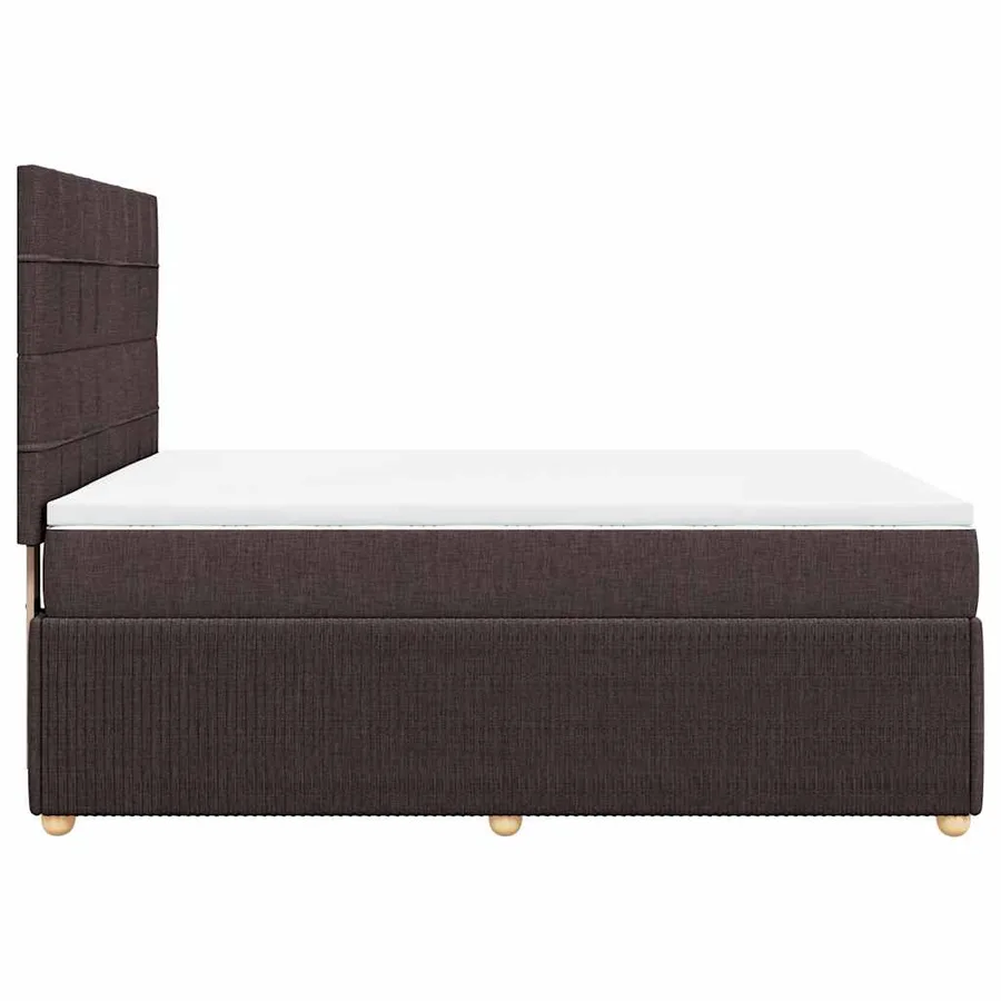 Sommier à lattes de lit avec matelas Marron foncé 140x190 cm - 5