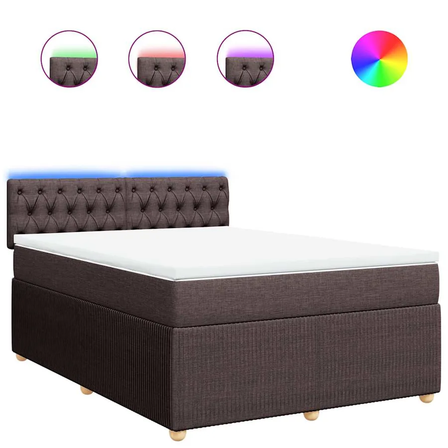 Sommier à lattes de lit avec matelas Marron foncé 140x190 cm - 2