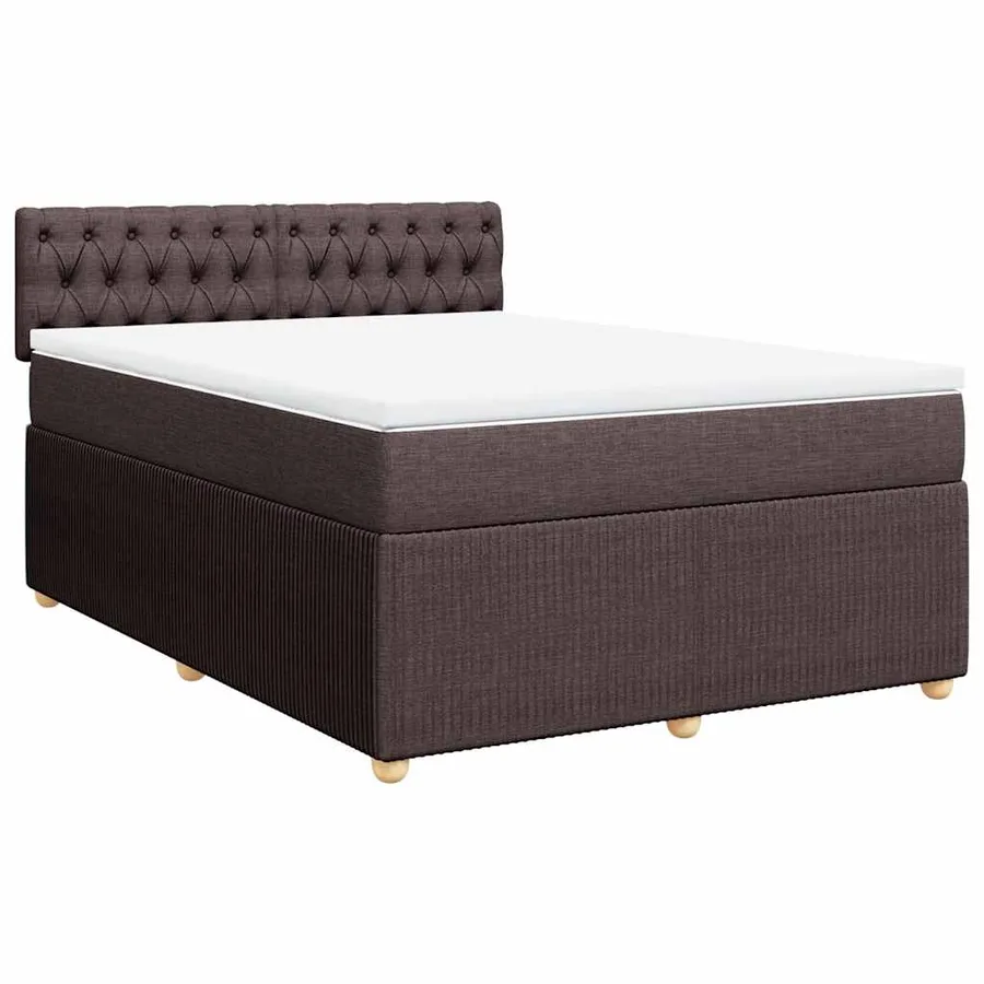Sommier à lattes de lit avec matelas Marron foncé 140x190 cm - 3