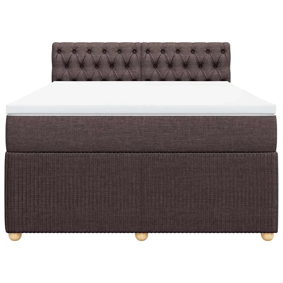 Sommier à lattes de lit avec matelas Marron foncé 140x190 cm - 6