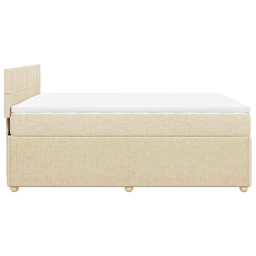 Sommier à lattes de lit avec matelas Crème 160x200 cm Tissu - 7