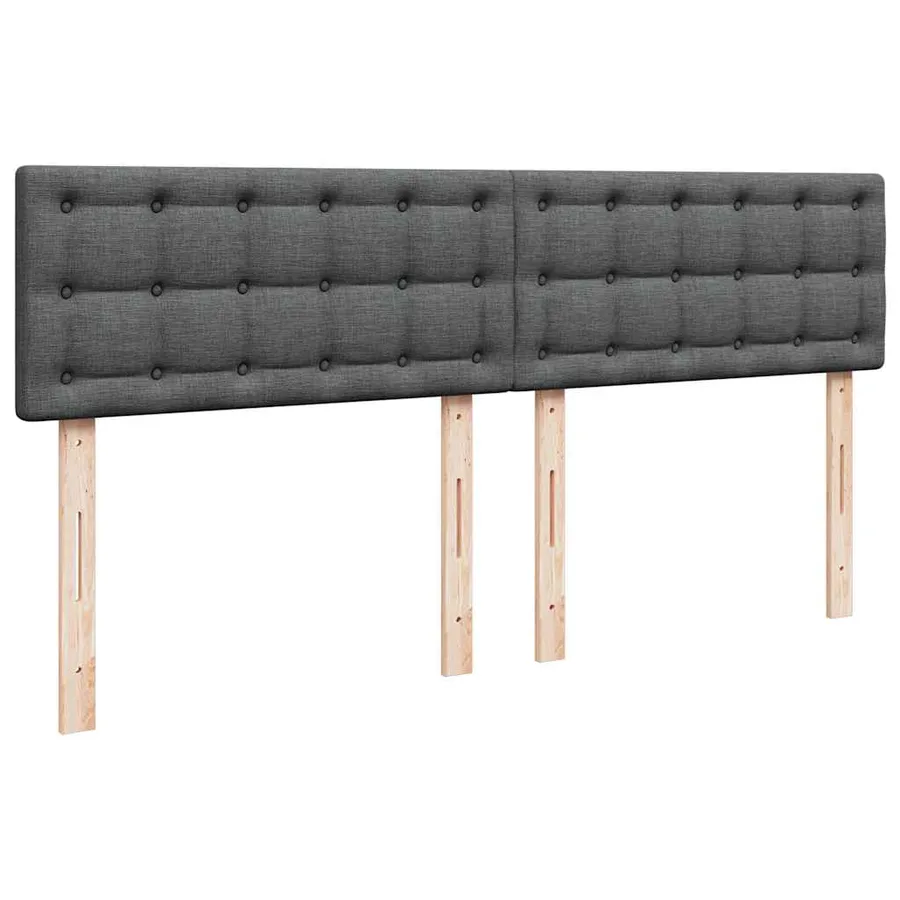 Sommier à lattes de lit avec matelas Gris foncé 180x200cm Tissu - 12