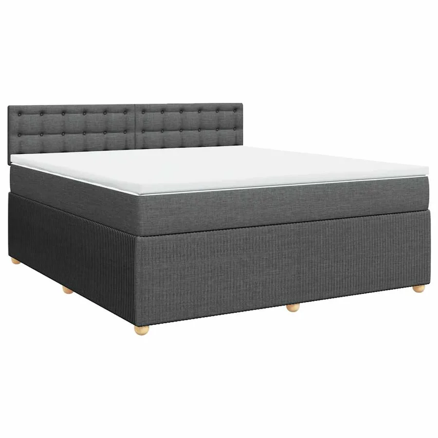 Sommier à lattes de lit avec matelas Gris foncé 180x200cm Tissu - 3