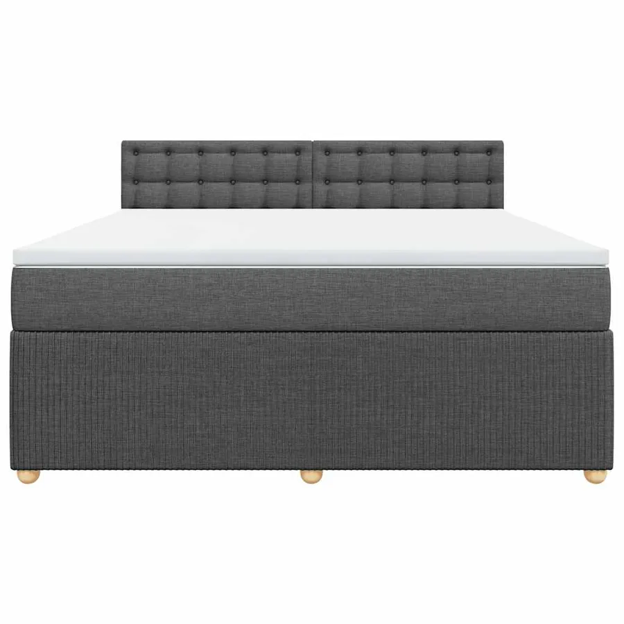 Sommier à lattes de lit avec matelas Gris foncé 180x200cm Tissu - 6