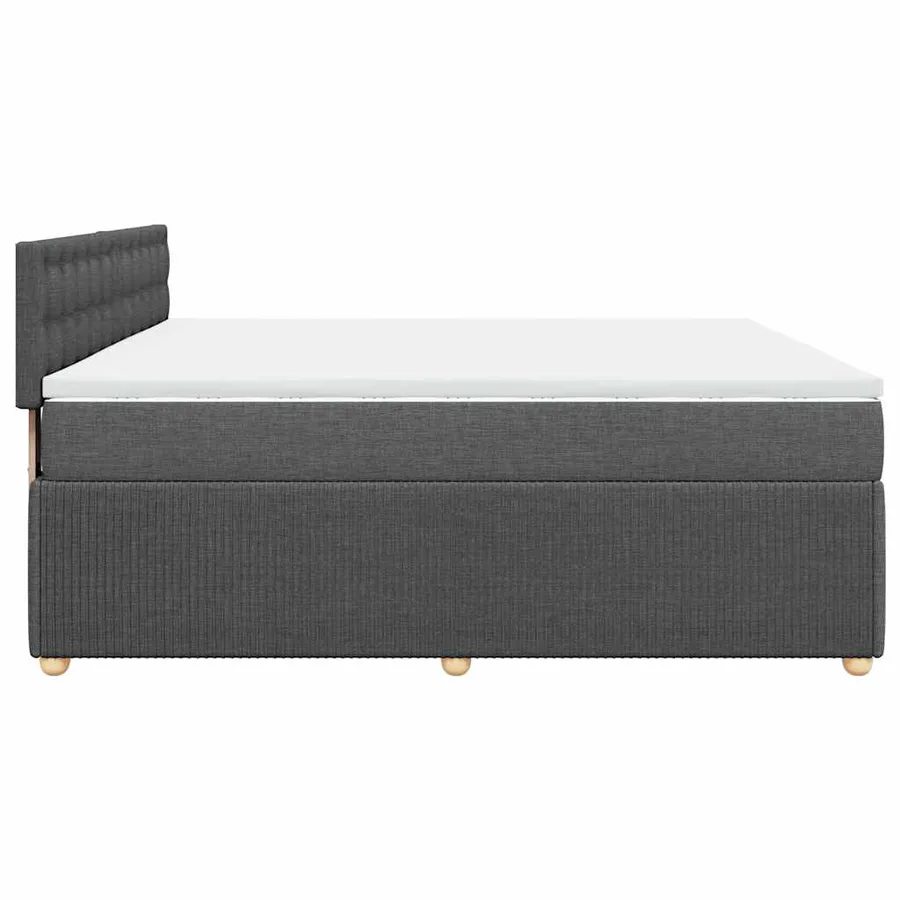 Sommier à lattes de lit avec matelas Gris foncé 180x200cm Tissu - 7