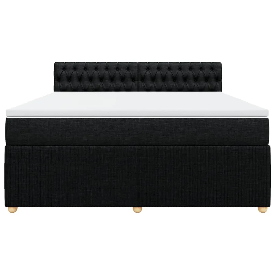 Sommier à lattes de lit avec matelas Noir 180x200 cm Tissu - 6