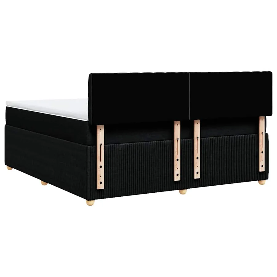 Sommier à lattes de lit avec matelas Noir 180x200 cm Tissu - 8