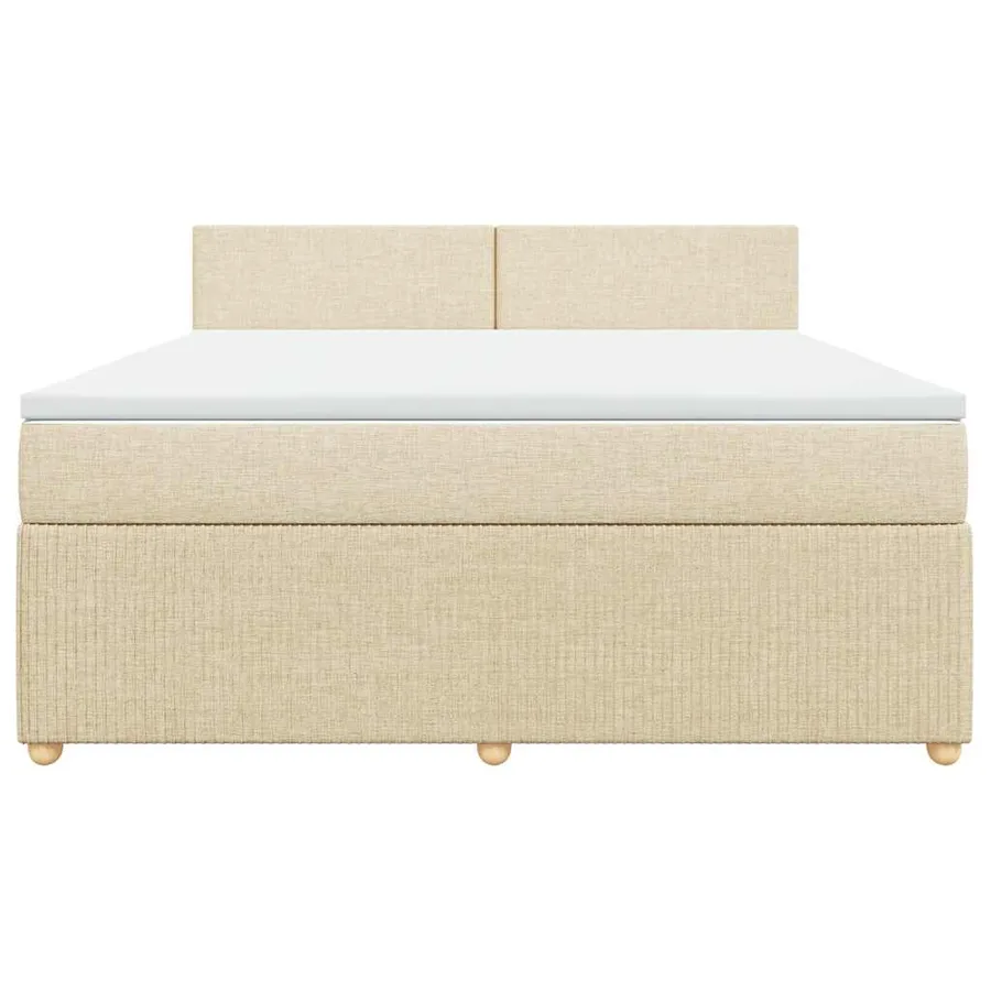 Sommier à lattes de lit avec matelas Crème 180x200 cm Tissu - 6