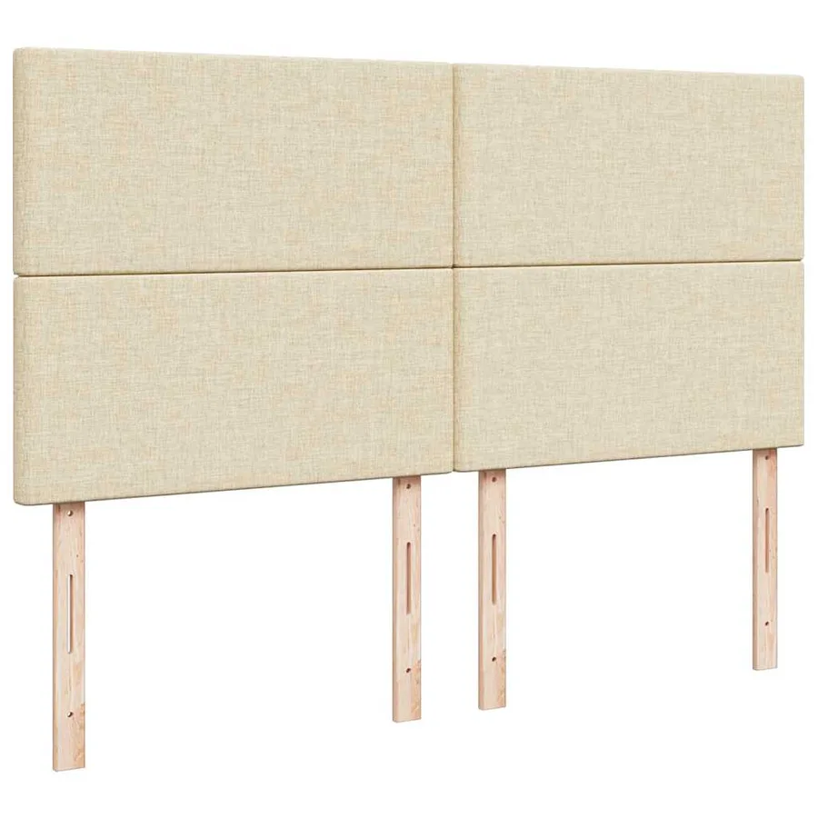 Sommier à lattes de lit avec matelas Crème 200x200 cm Tissu - 9