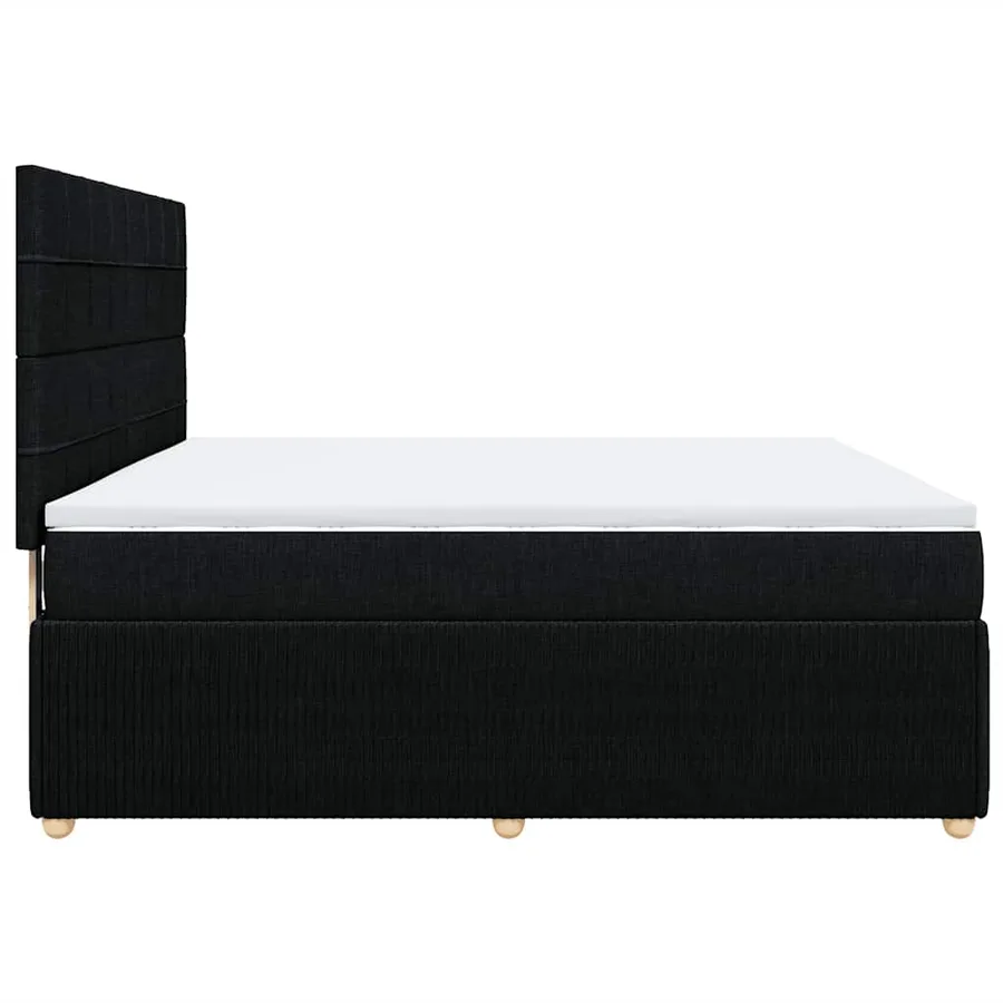 Sommier à lattes de lit avec matelas Noir 180x200 cm Tissu - 7