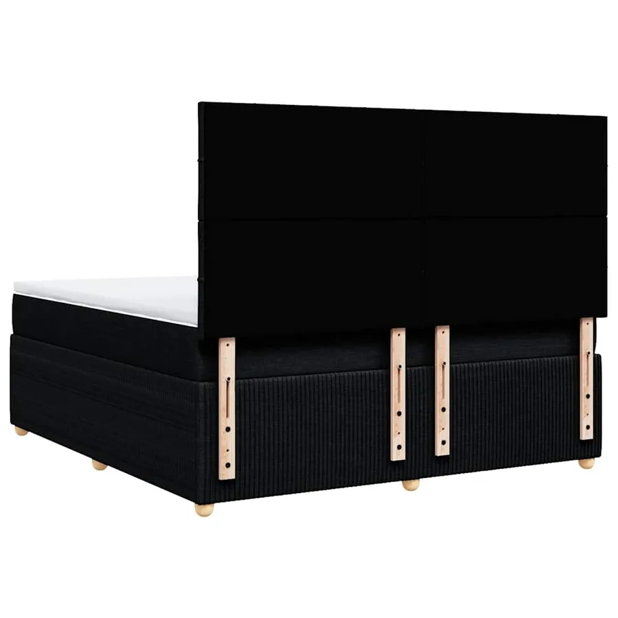 Sommier à lattes de lit avec matelas Noir 180x200 cm Tissu - 8