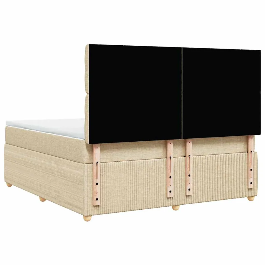 Sommier à lattes de lit avec matelas Crème 180x200 cm Tissu - 6