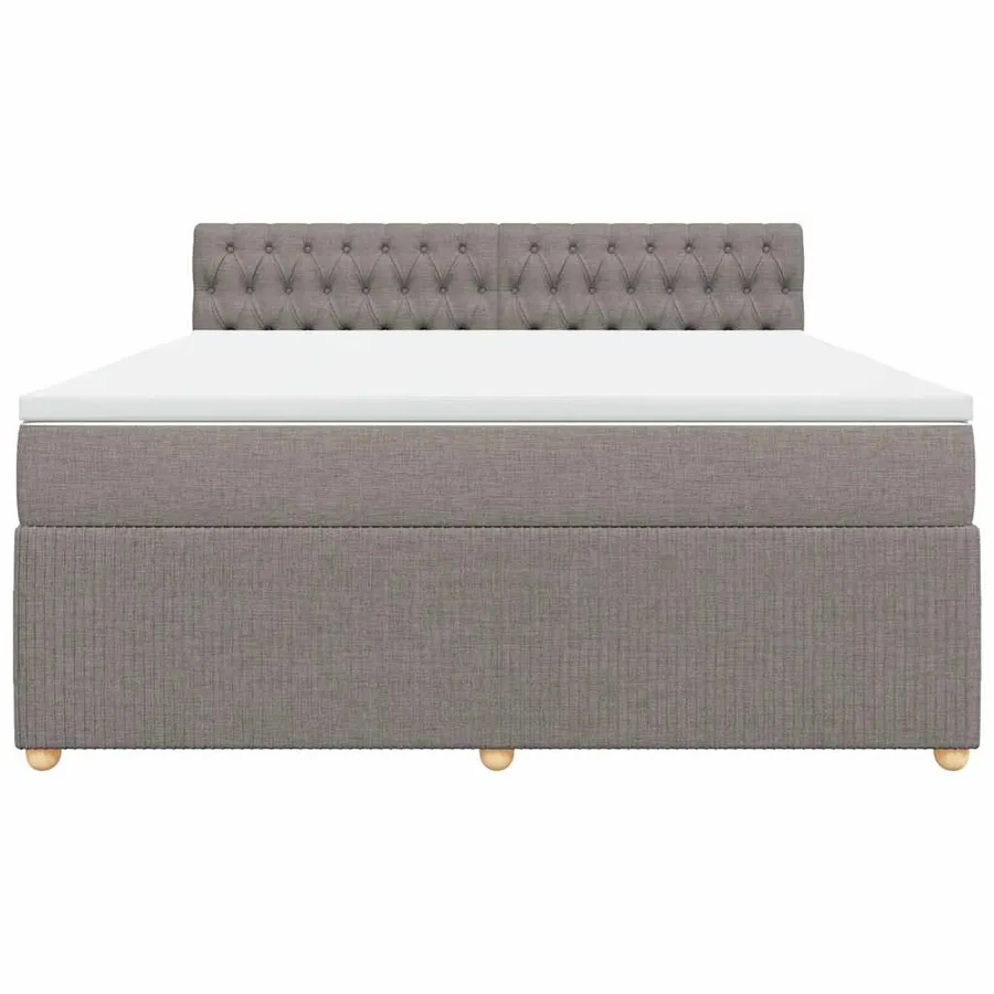 Sommier à lattes de lit avec matelas Taupe 180x200 cm Tissu - 4