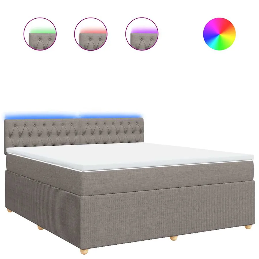 Sommier à lattes de lit avec matelas Taupe 180x200 cm Tissu - 2
