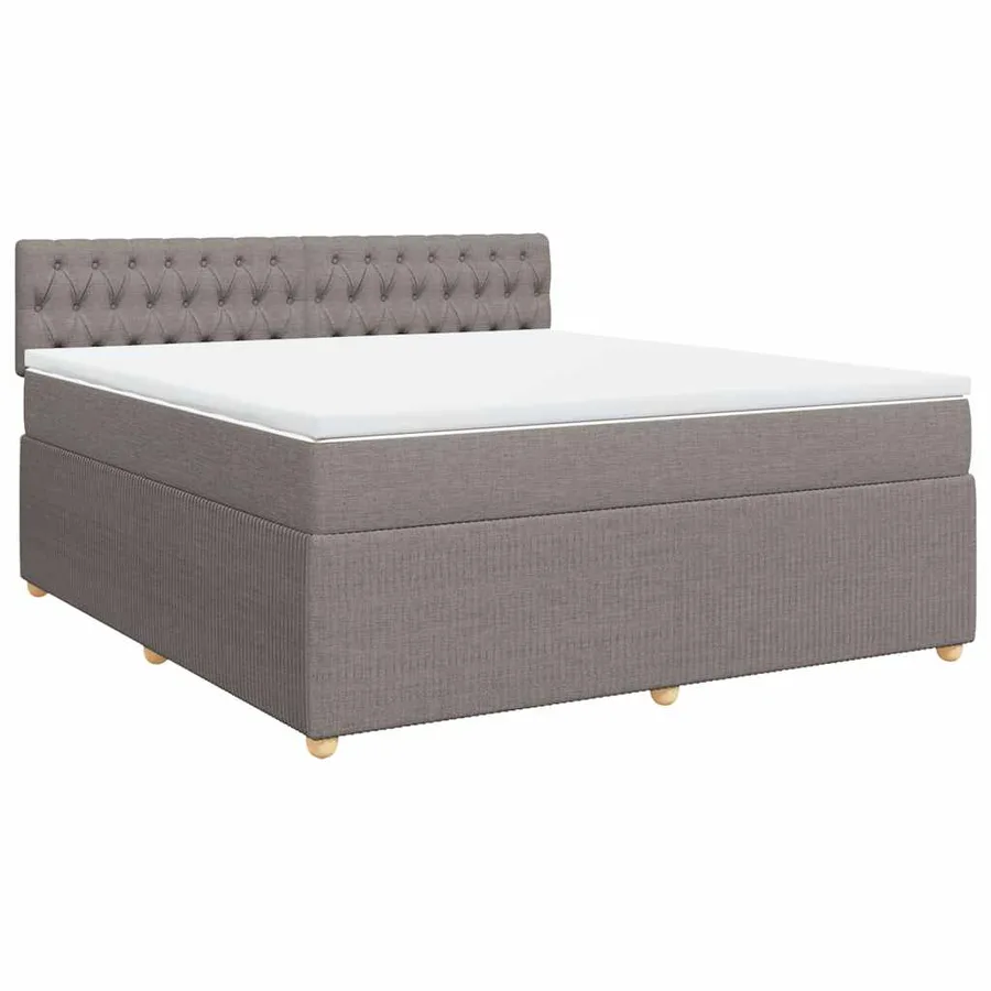 Sommier à lattes de lit avec matelas Taupe 180x200 cm Tissu - 3