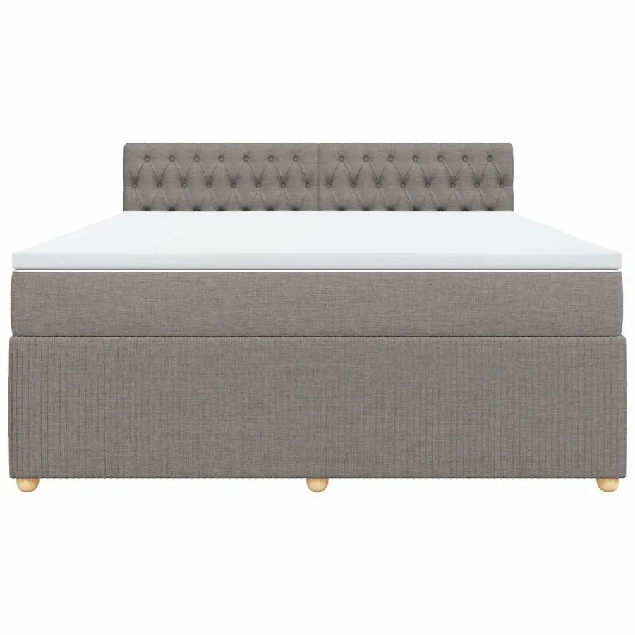 Sommier à lattes de lit avec matelas Taupe 180x200 cm Tissu - 6