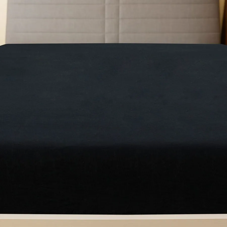 Drap-housse Jersey Noir 90x200 cm Coton - 3