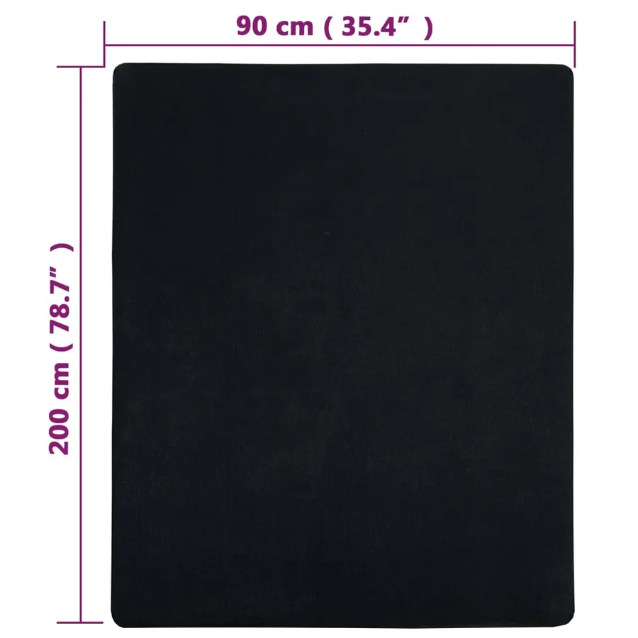 Drap-housse Jersey Noir 90x200 cm Coton - 5