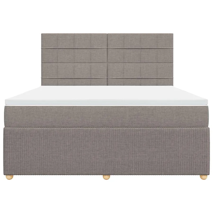 Sommier à lattes de lit avec matelas Taupe 180x200 cm Tissu - 4