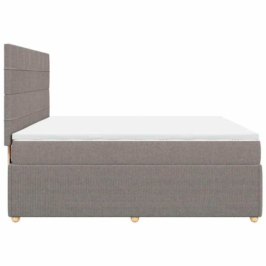 Sommier à lattes de lit avec matelas Taupe 180x200 cm Tissu - 5
