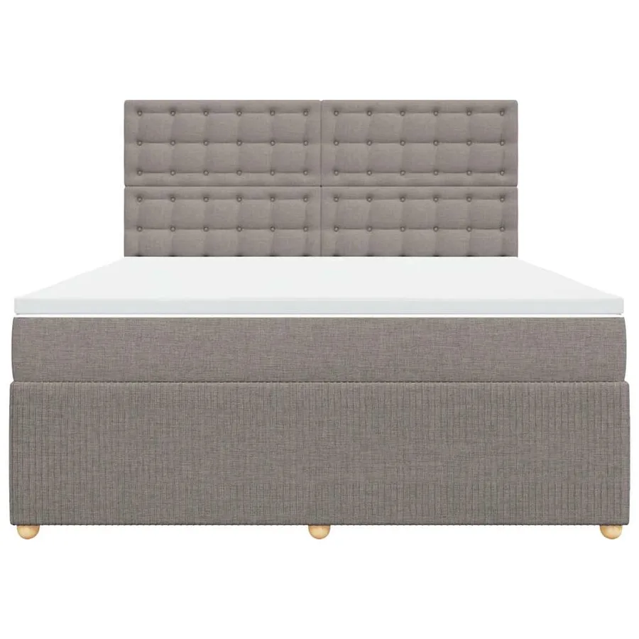 Sommier à lattes de lit avec matelas Taupe 180x200 cm Tissu - 4