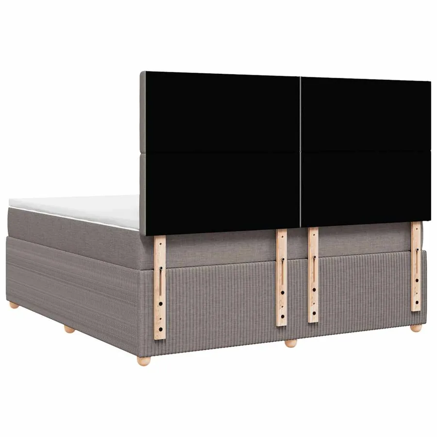 Sommier à lattes de lit avec matelas Taupe 180x200 cm Tissu - 6