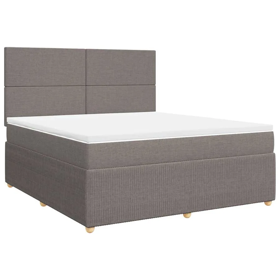 Sommier à lattes de lit avec matelas Taupe 180x200 cm Tissu - 2