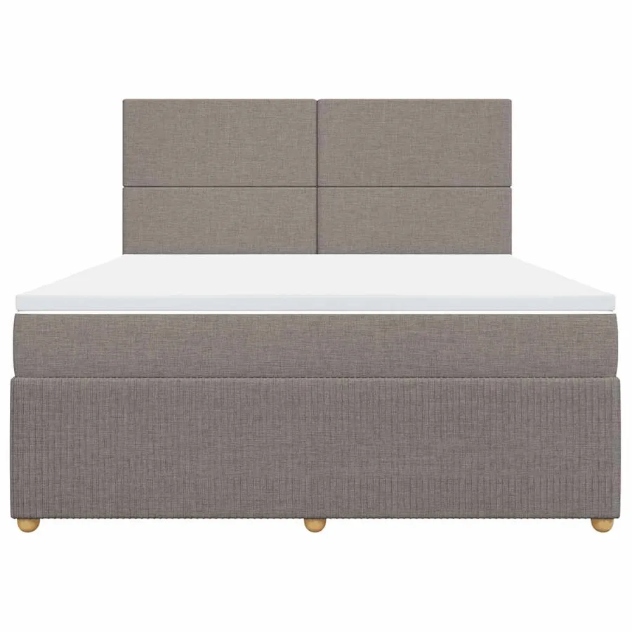 Sommier à lattes de lit avec matelas Taupe 180x200 cm Tissu - 4