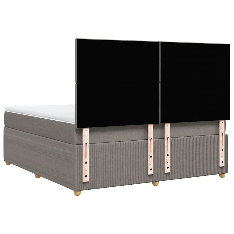 Sommier à lattes de lit avec matelas Taupe 180x200 cm Tissu - 6