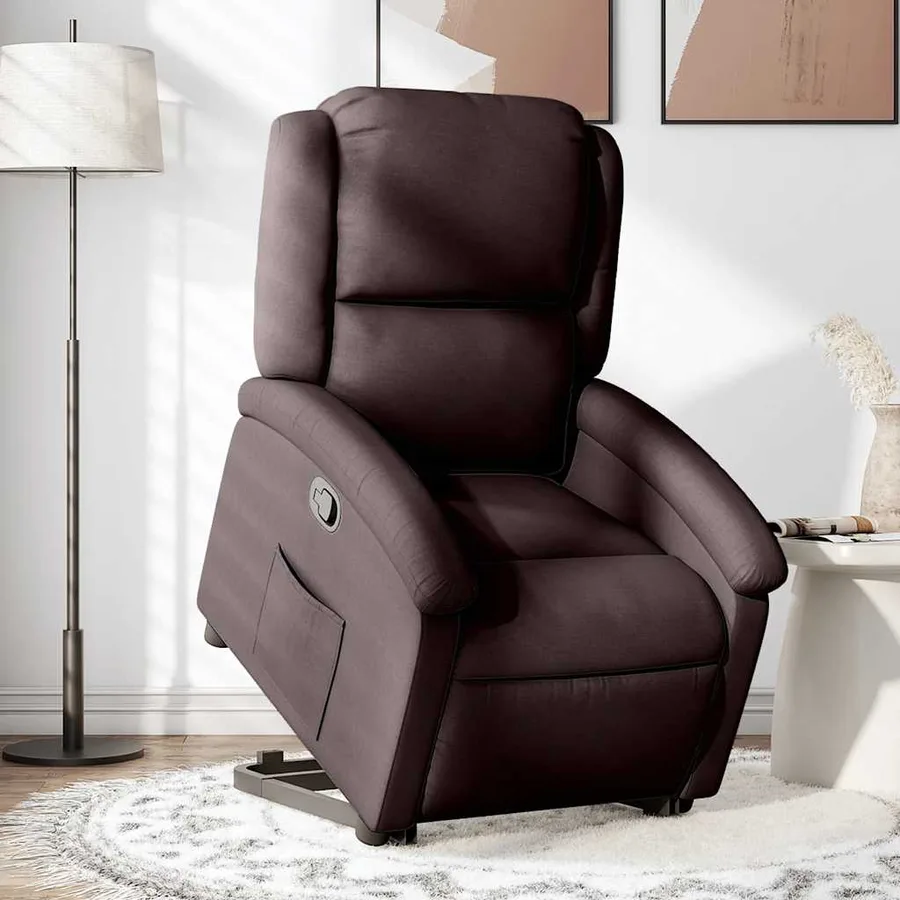 Fauteuil inclinable marron foncé tissu - 15