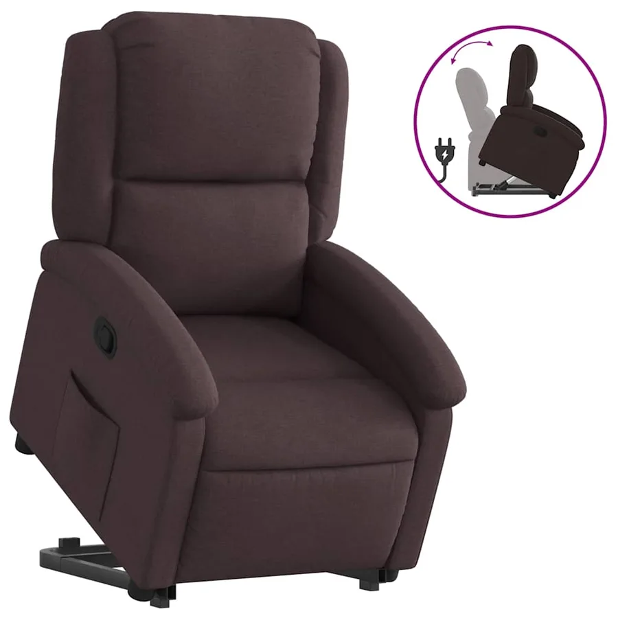 Fauteuil inclinable marron foncé tissu - 2