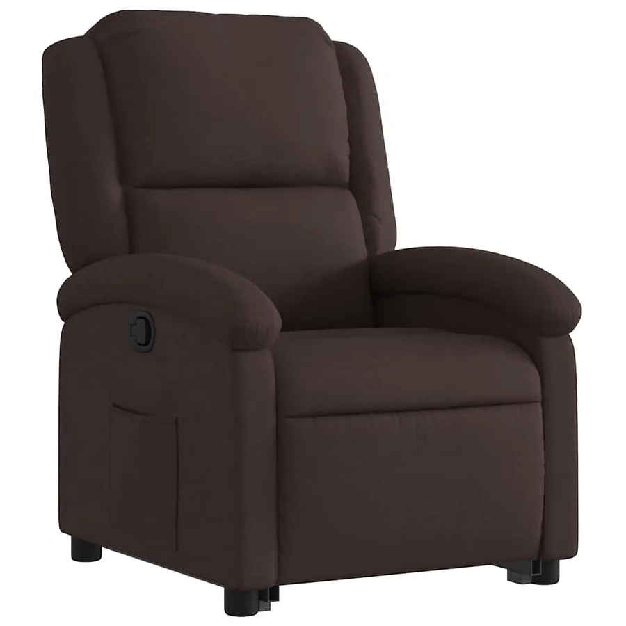 Fauteuil inclinable marron foncé tissu - 4