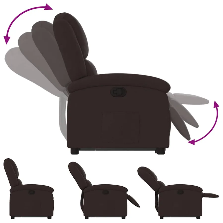 Fauteuil inclinable marron foncé tissu - 7