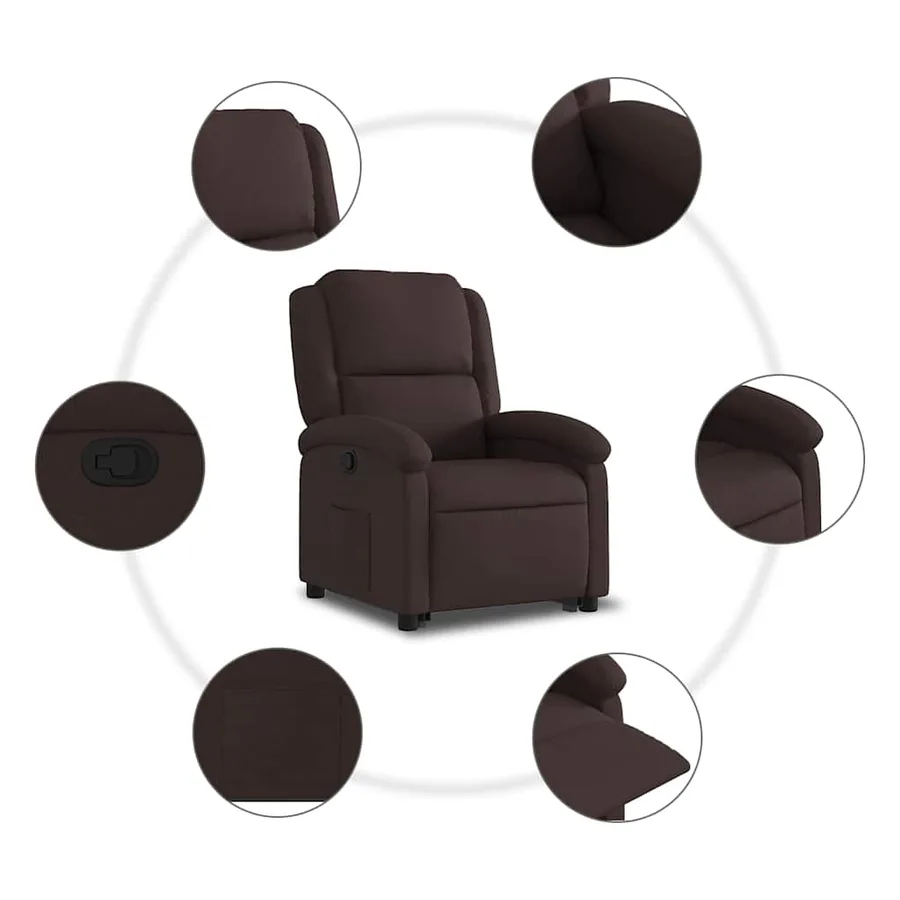 Fauteuil inclinable marron foncé tissu - 8