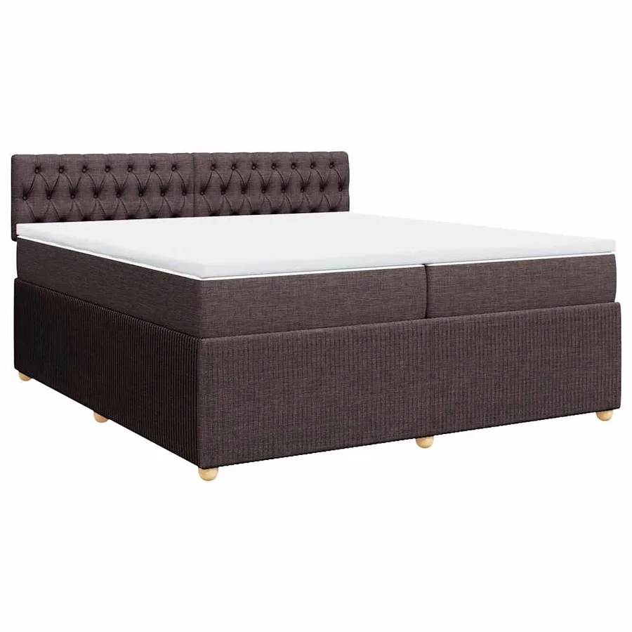 Sommier à lattes de lit avec matelas Marron foncé 200x200 cm - 2