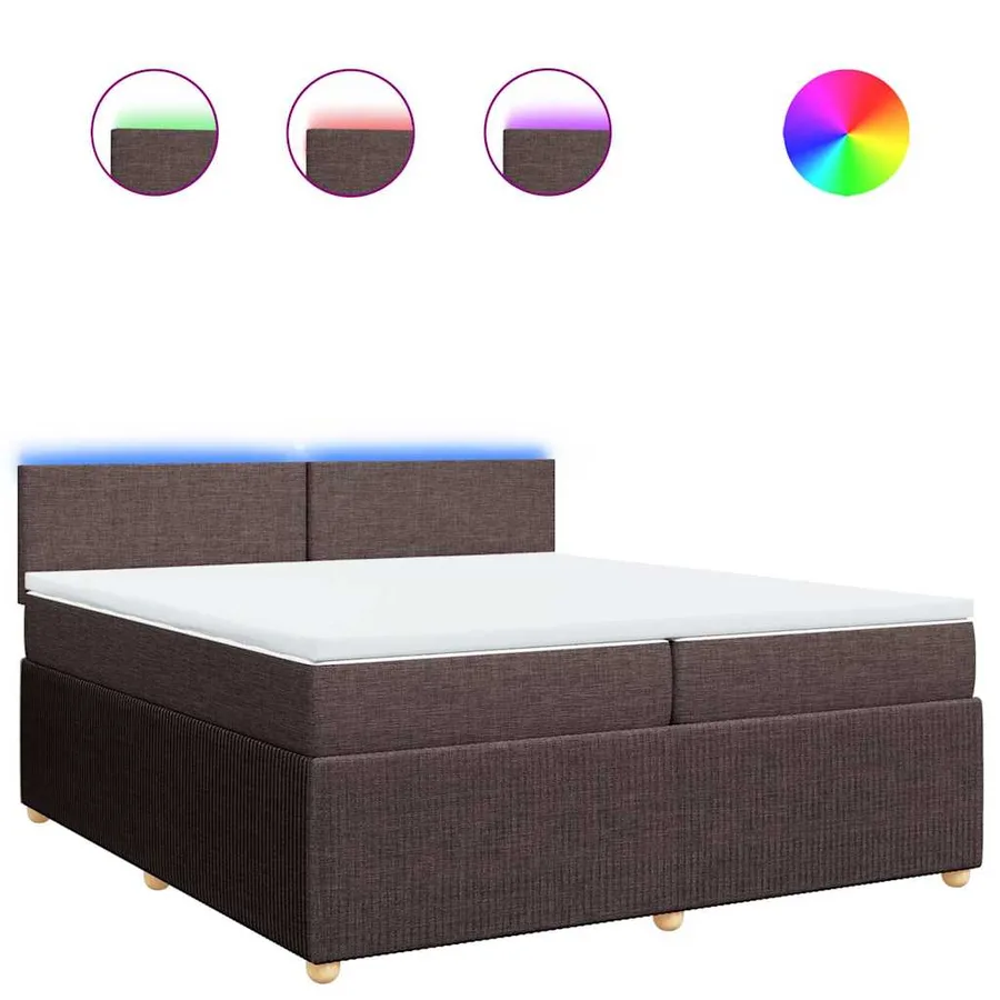 Sommier à lattes de lit avec matelas Marron foncé 200x200 cm - 2