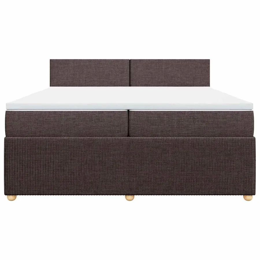 Sommier à lattes de lit avec matelas Marron foncé 200x200 cm - 6