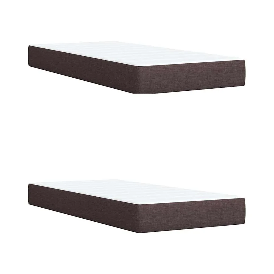 Sommier à lattes de lit avec matelas Marron foncé 200x200 cm - 11