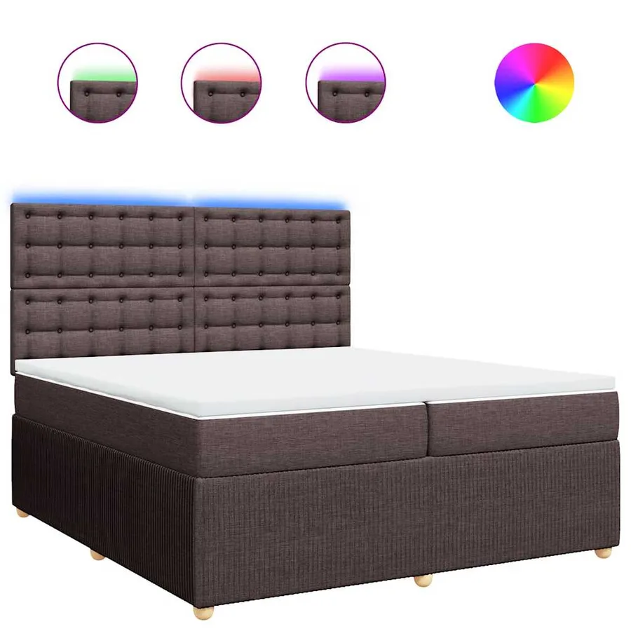 Sommier à lattes de lit avec matelas Marron foncé 200x200 cm - 2