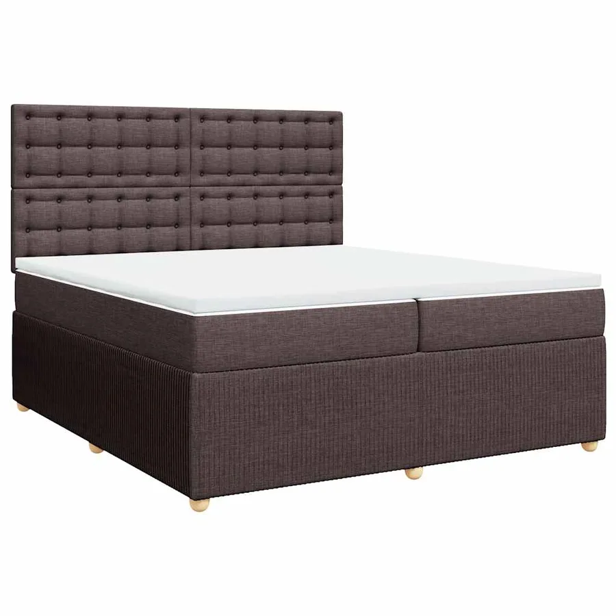 Sommier à lattes de lit avec matelas Marron foncé 200x200 cm - 3