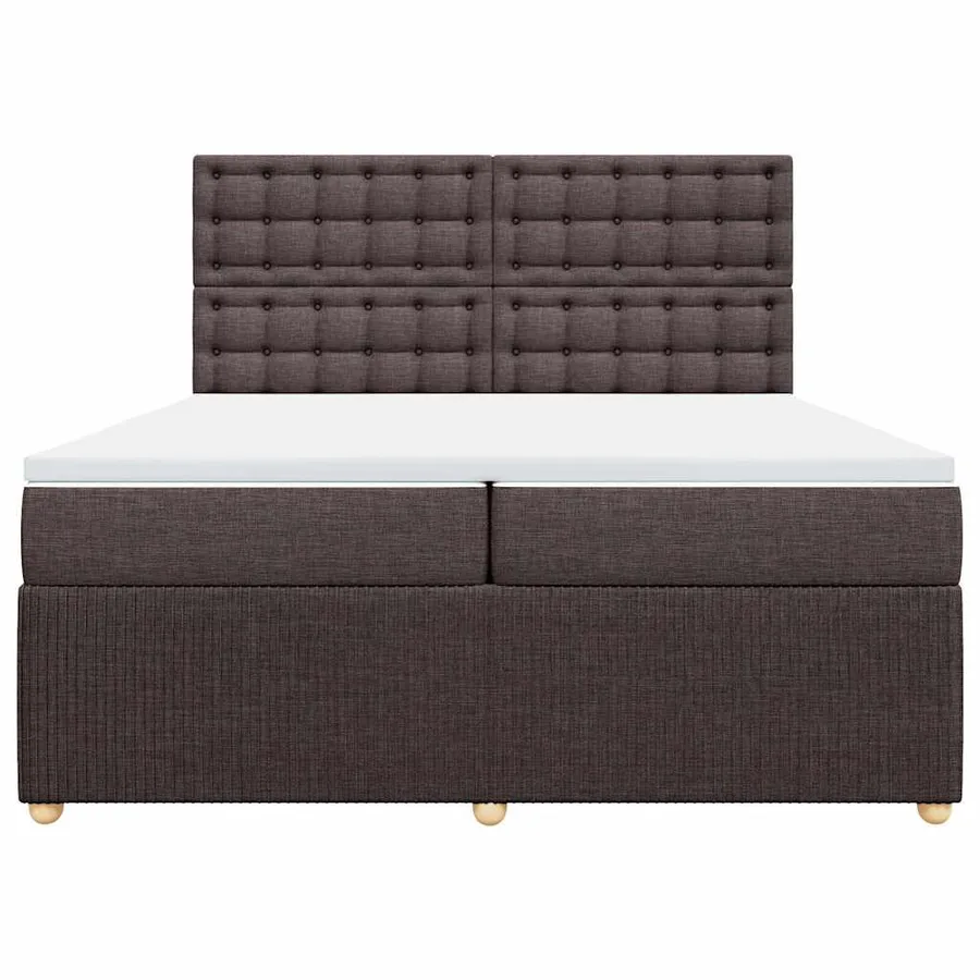 Sommier à lattes de lit avec matelas Marron foncé 200x200 cm - 6