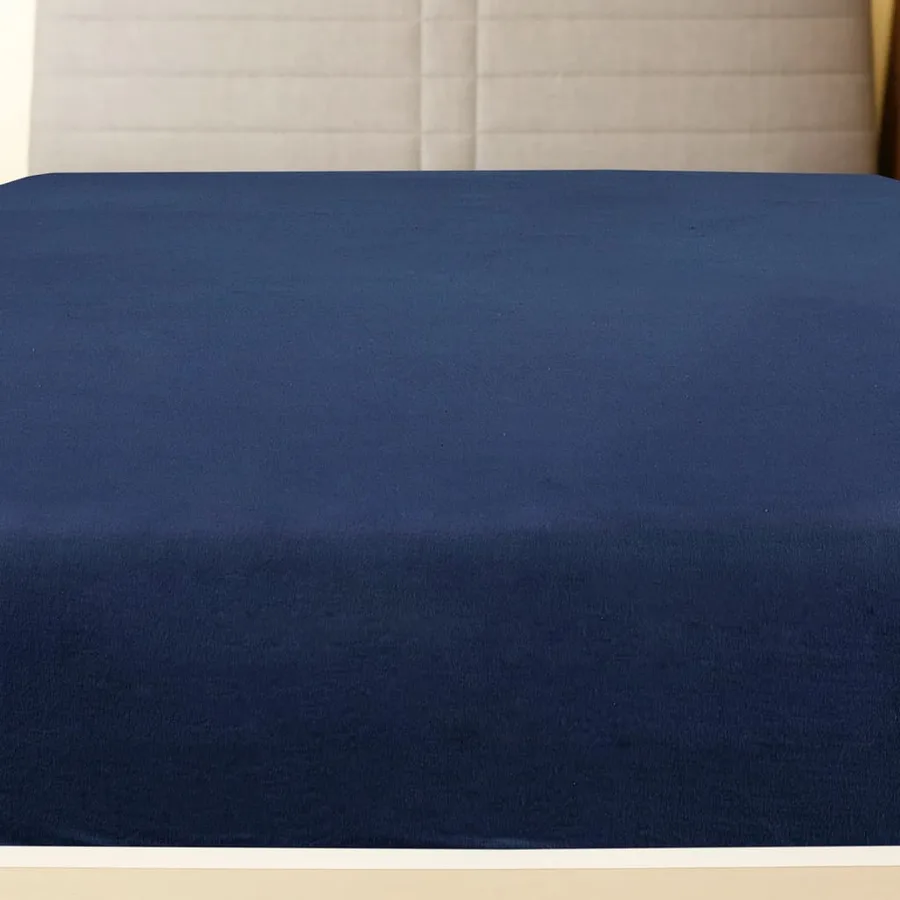 Drap-housse Jersey Bleu marine 180x200 cm Coton - 2