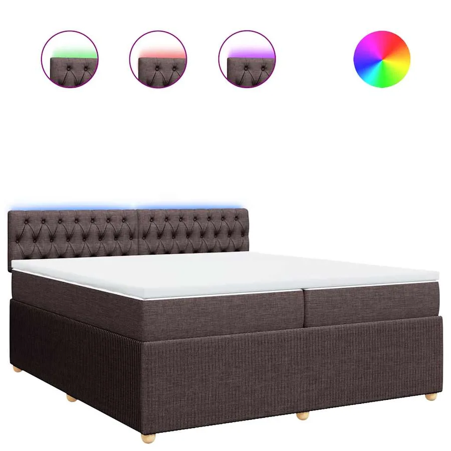 Sommier à lattes de lit avec matelas Marron foncé 200x200 cm - 2