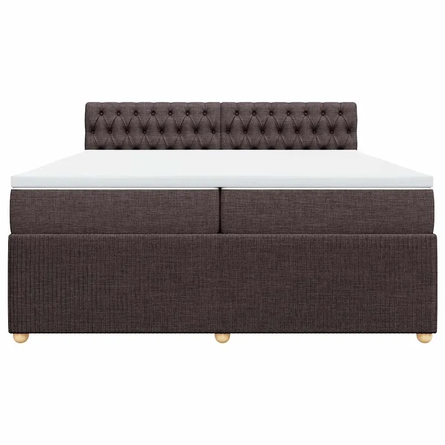 Sommier à lattes de lit avec matelas Marron foncé 200x200 cm - 6