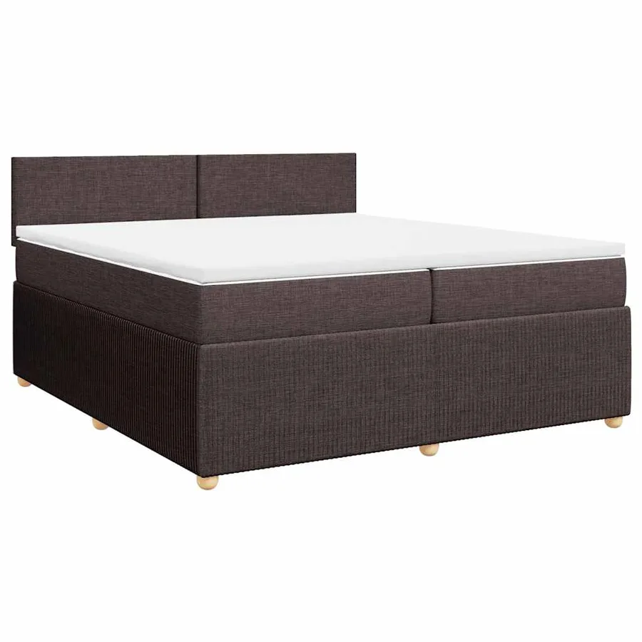 Sommier à lattes de lit avec matelas Marron foncé 200x200 cm - 2