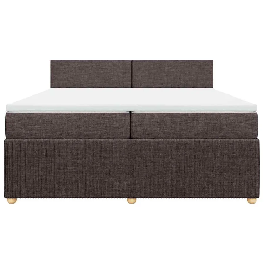 Sommier à lattes de lit avec matelas Marron foncé 200x200 cm - 4