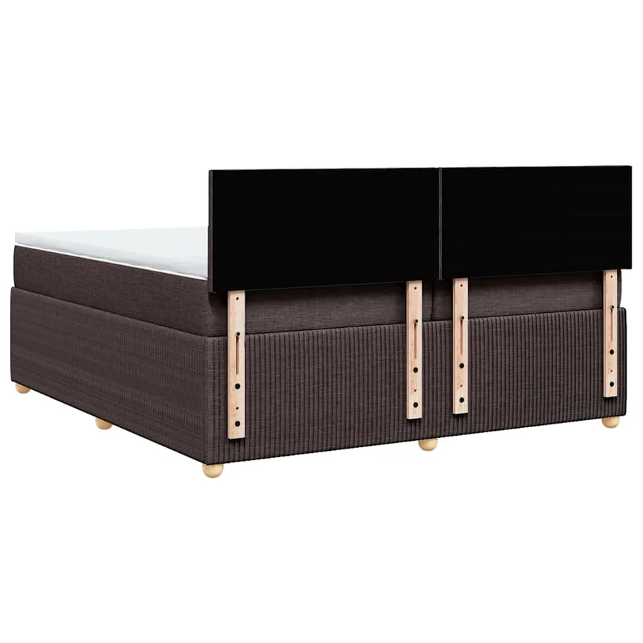 Sommier à lattes de lit avec matelas Marron foncé 200x200 cm - 6